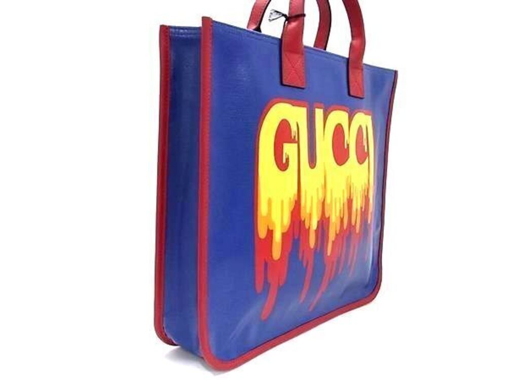 Gucci Blue Red Tote Handbag Bag